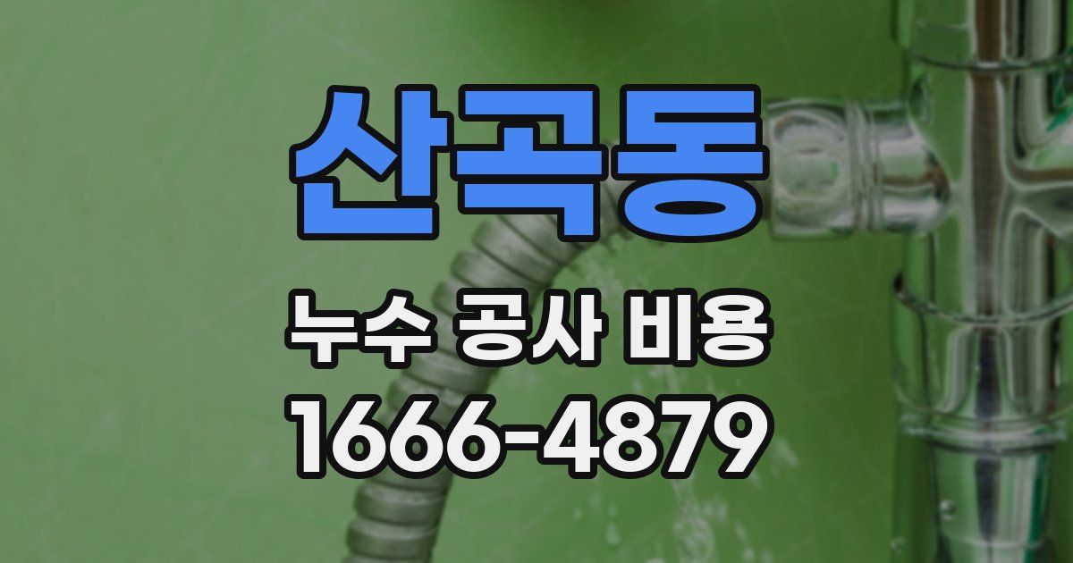 산곡동 누수 공사 비용