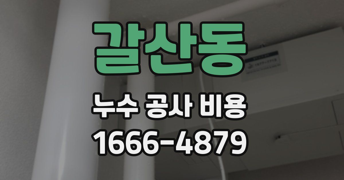 갈산동 누수 공사 비용