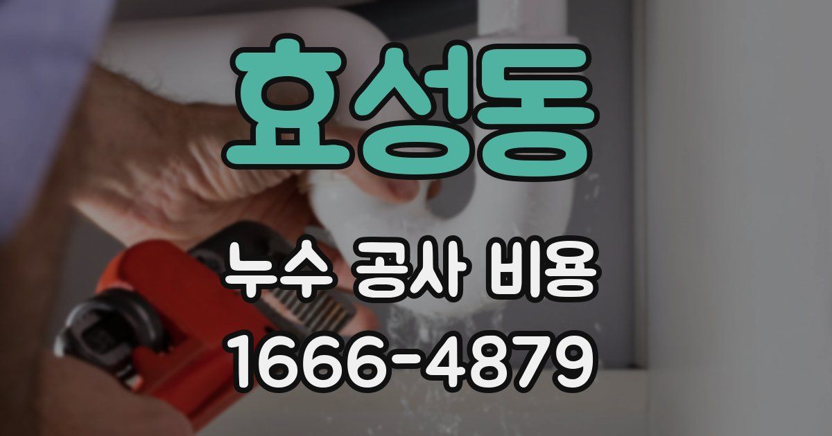 효성동 누수 공사 비용