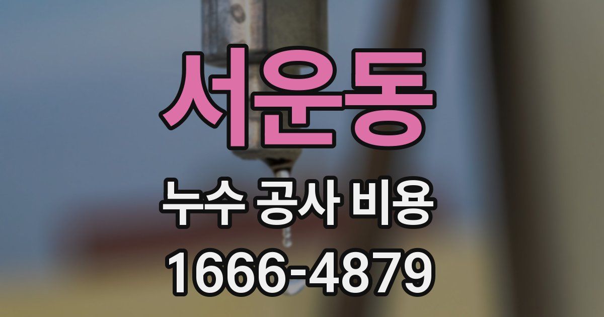서운동 누수 공사 비용