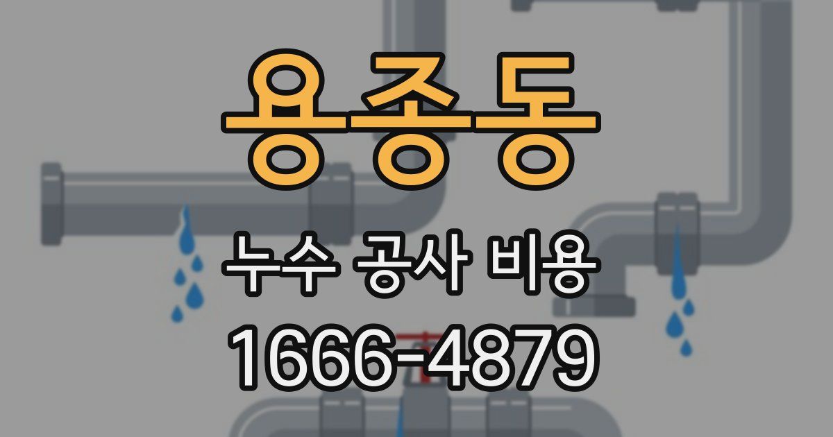 용종동 누수 공사 비용