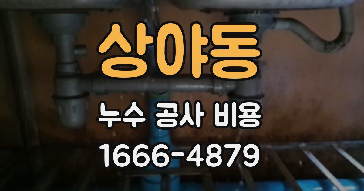 상야동 누수 공사 비용