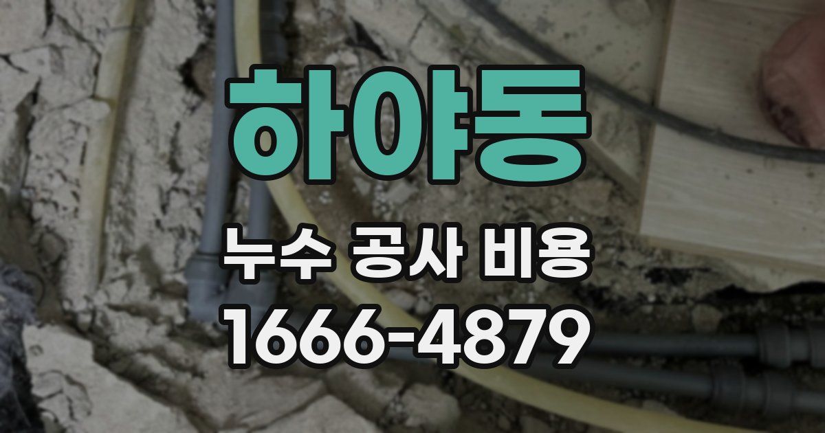 하야동 누수 공사 비용