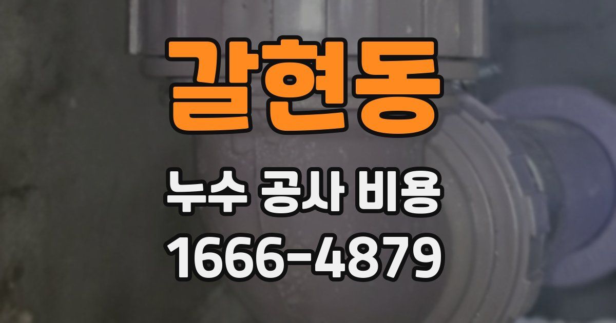갈현동 누수 공사 비용