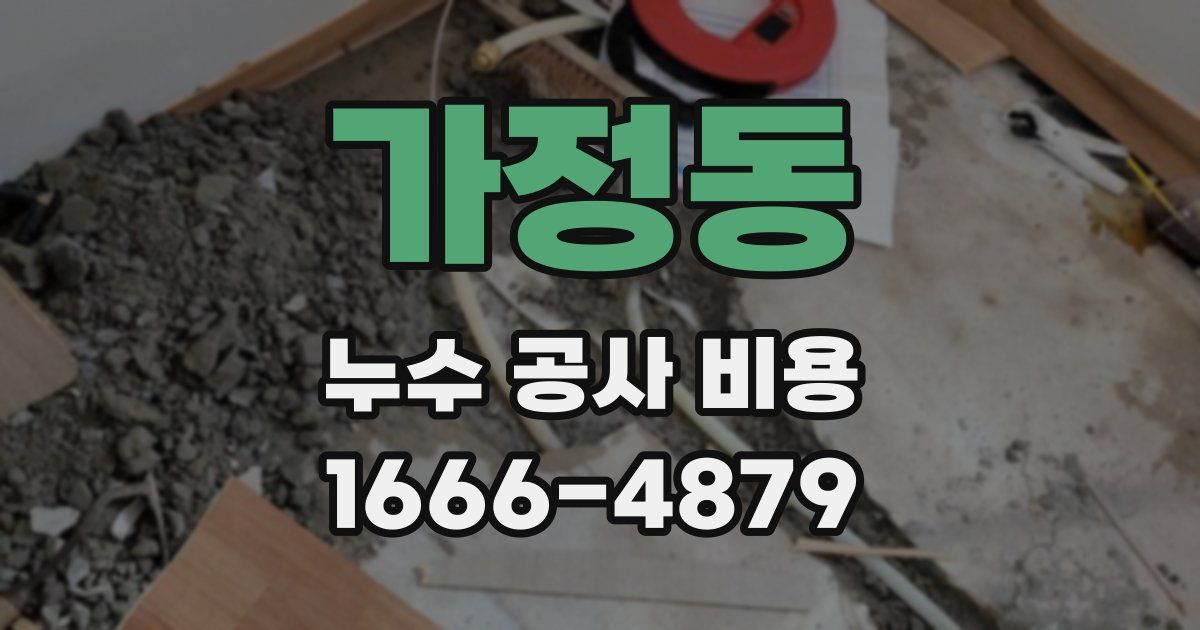 가정동 누수 공사 비용