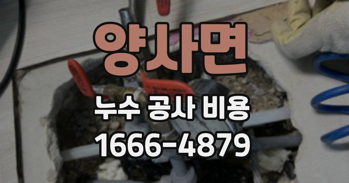 양사면 누수 공사 비용