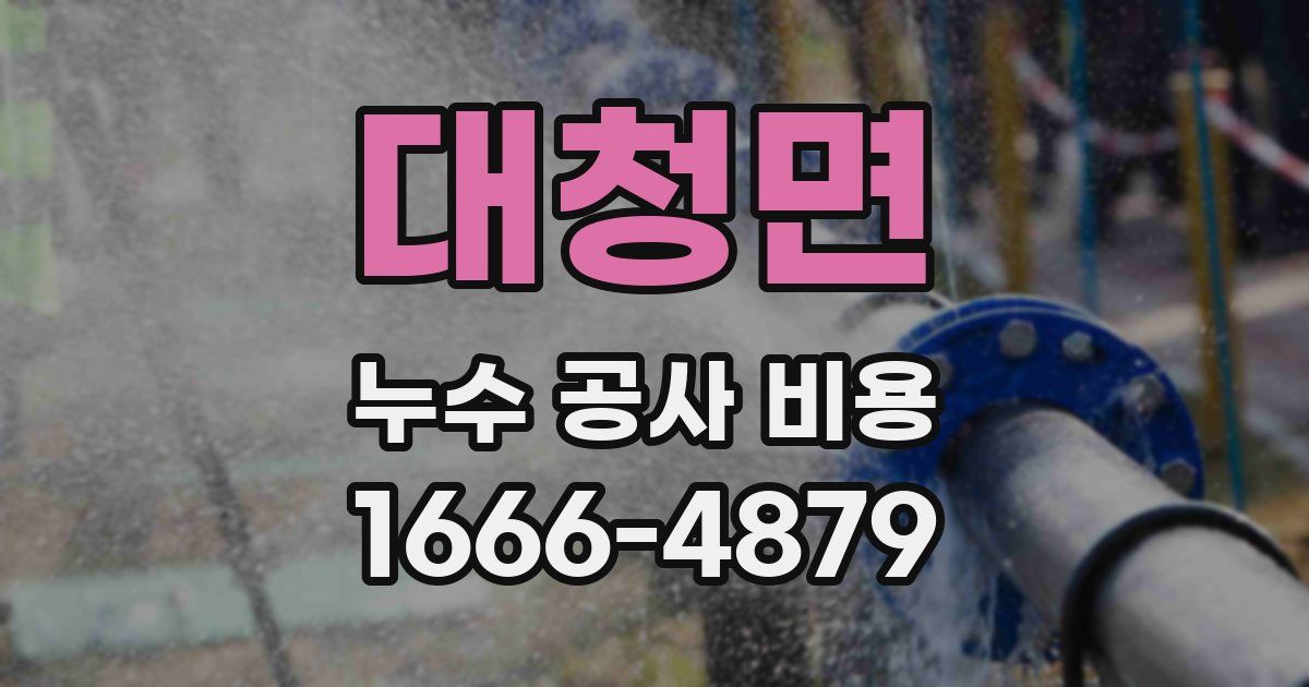 대청면 누수 공사 비용