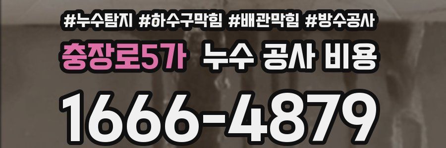 충장로5가 누수 공사 비용