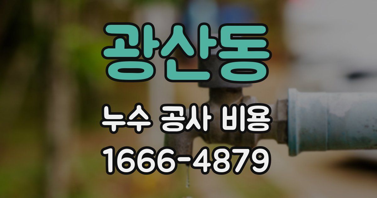 광산동 누수 공사 비용