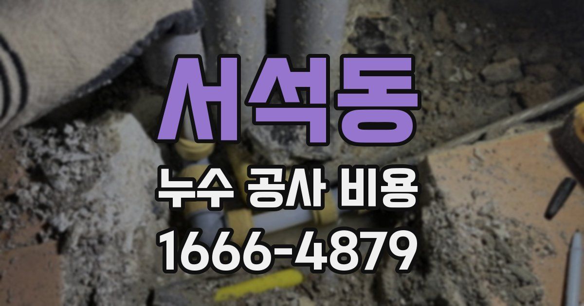 서석동 누수 공사 비용