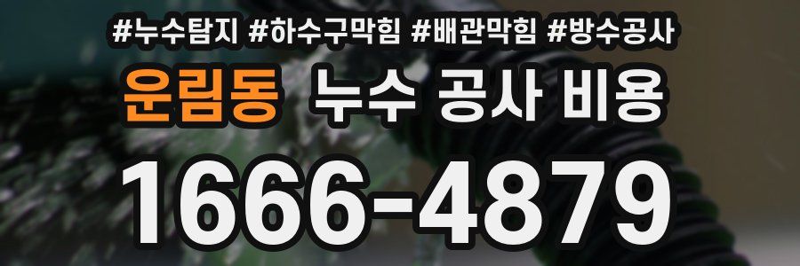 운림동 누수 공사 비용