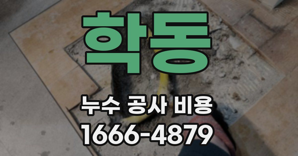 학동 누수 공사 비용