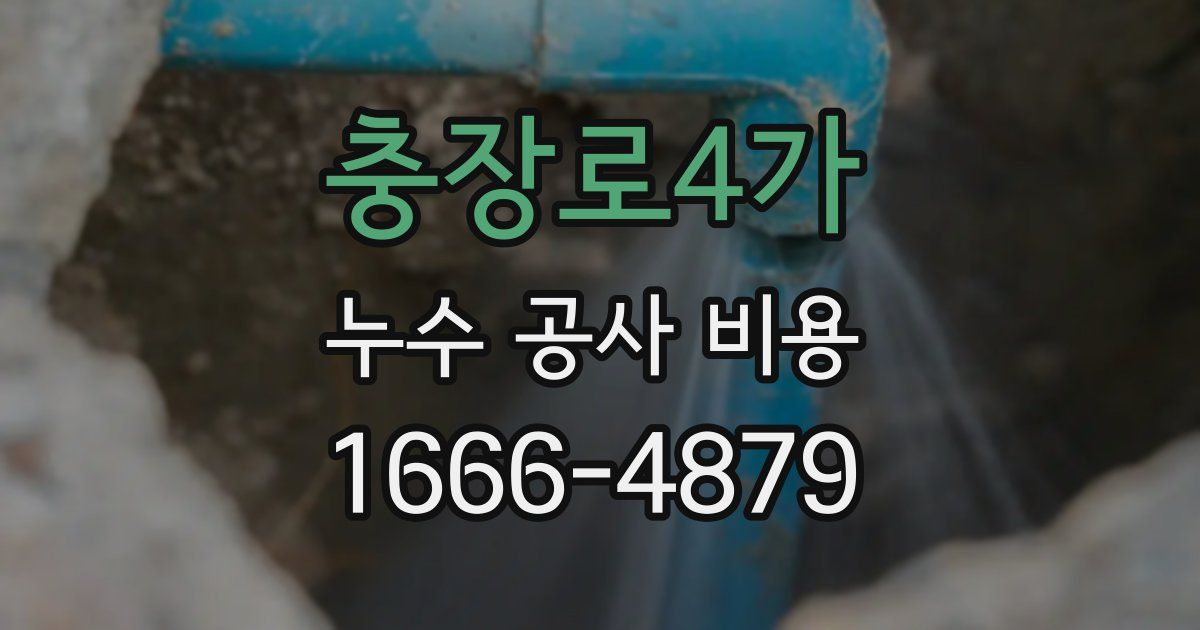 충장로4가 누수 공사 비용