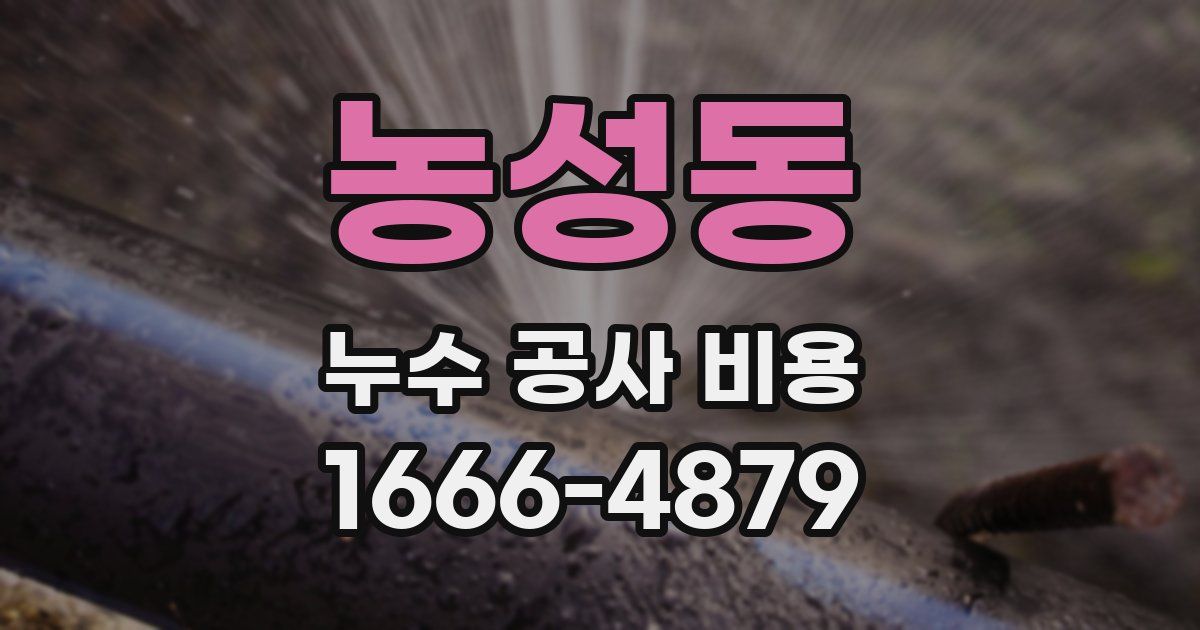 농성동 누수 공사 비용