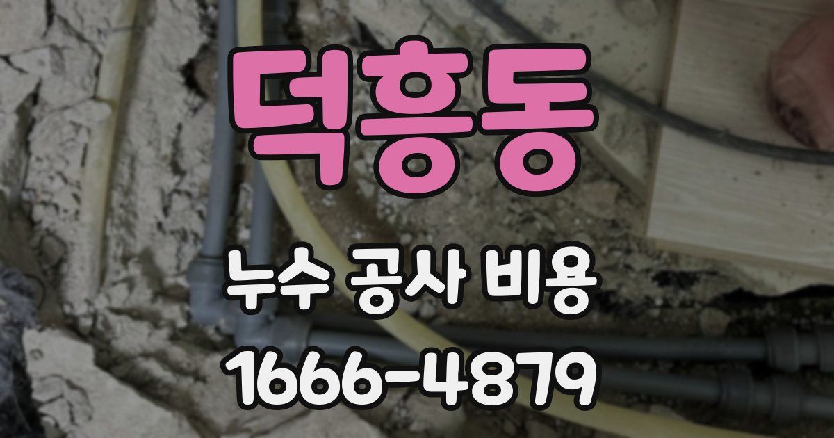 덕흥동 누수 공사 비용