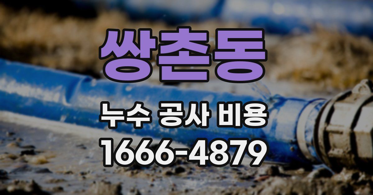 쌍촌동 누수 공사 비용