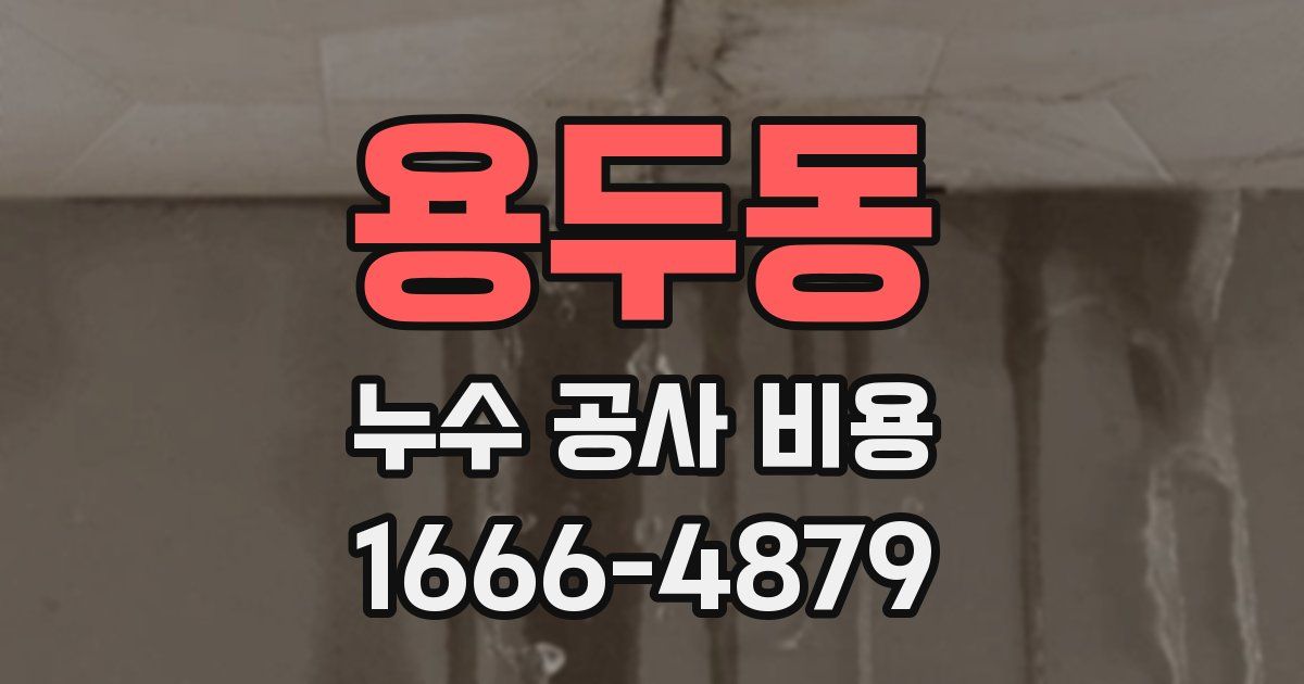 용두동 누수 공사 비용
