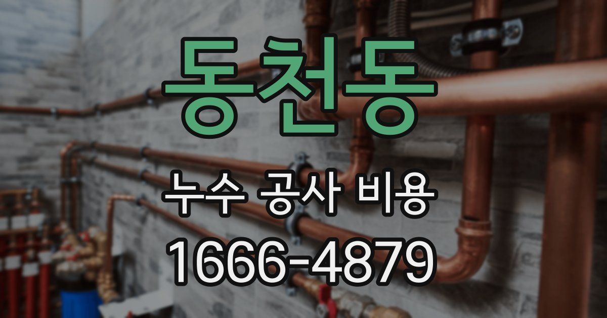 동천동 누수 공사 비용