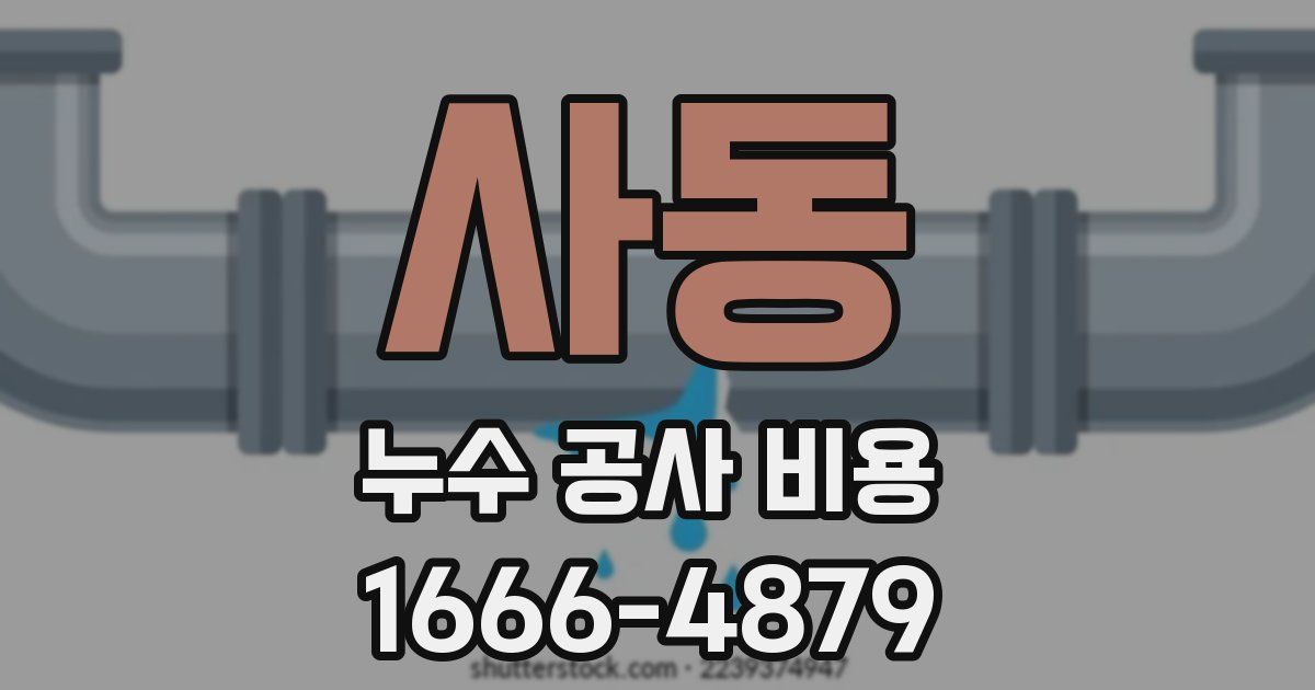 사동 누수 공사 비용