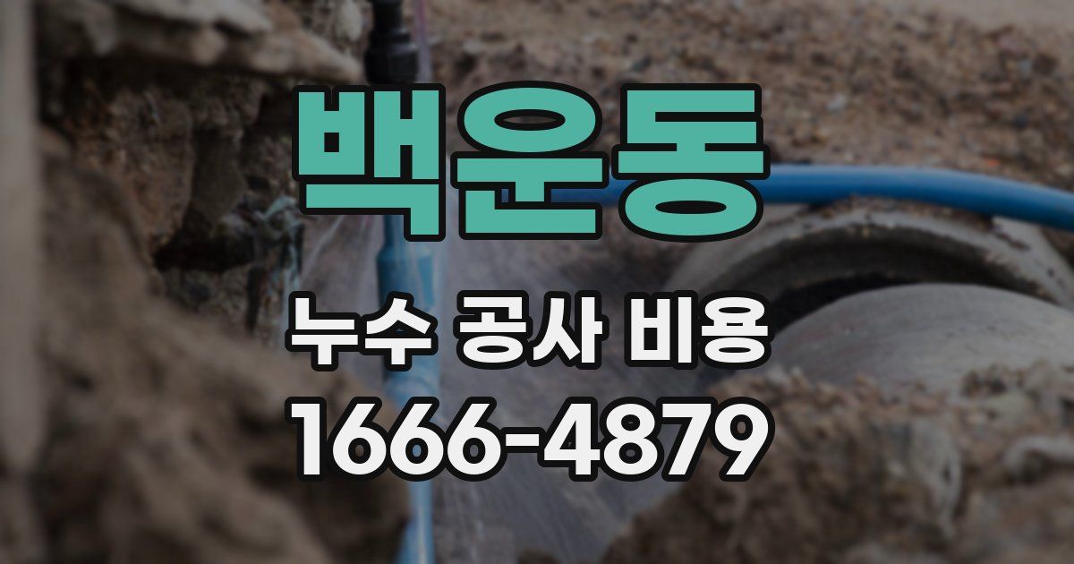 백운동 누수 공사 비용