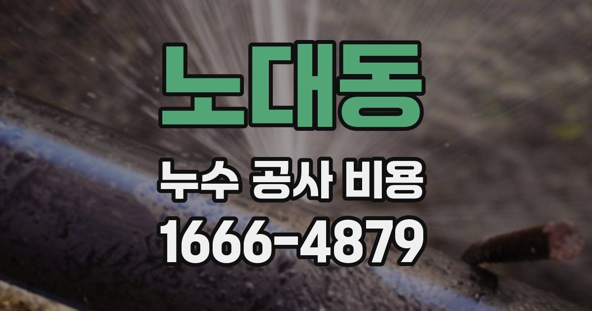 노대동 누수 공사 비용