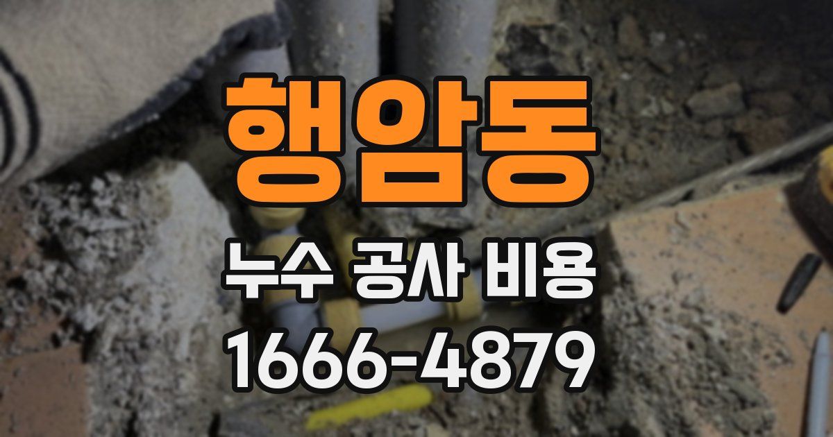 행암동 누수 공사 비용