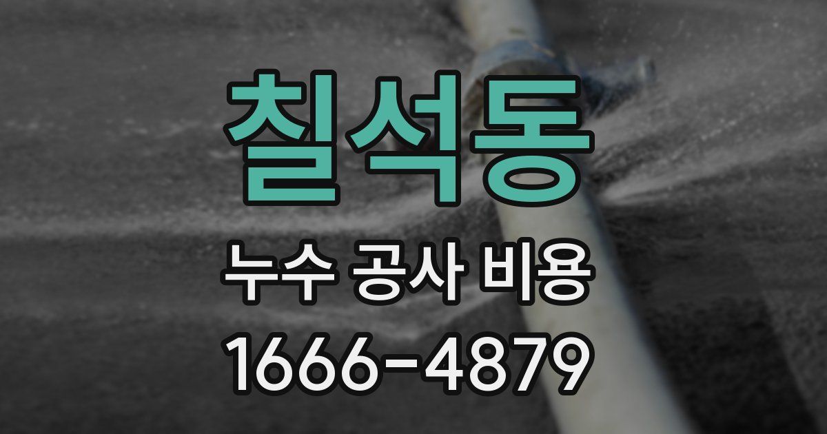 칠석동 누수 공사 비용