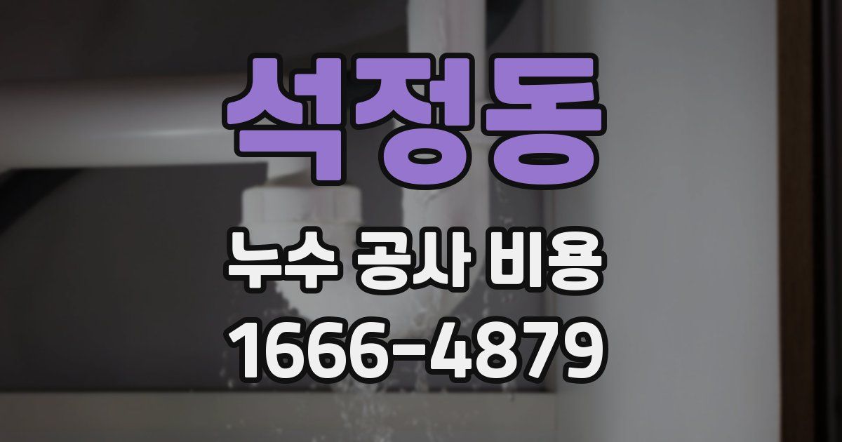 석정동 누수 공사 비용
