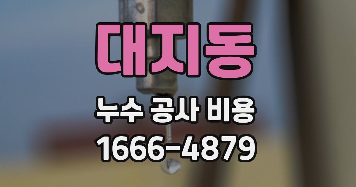 대지동 누수 공사 비용