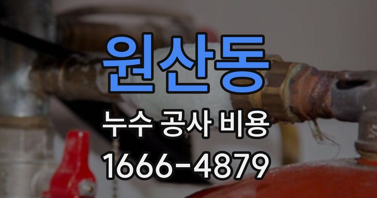 원산동 누수 공사 비용