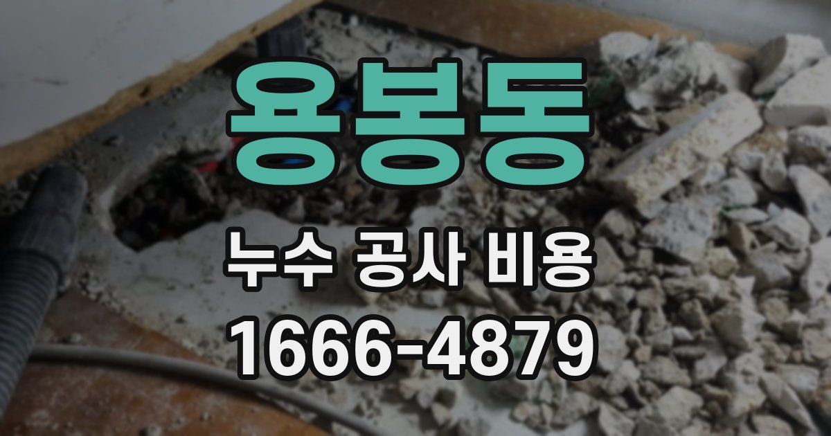 용봉동 누수 공사 비용
