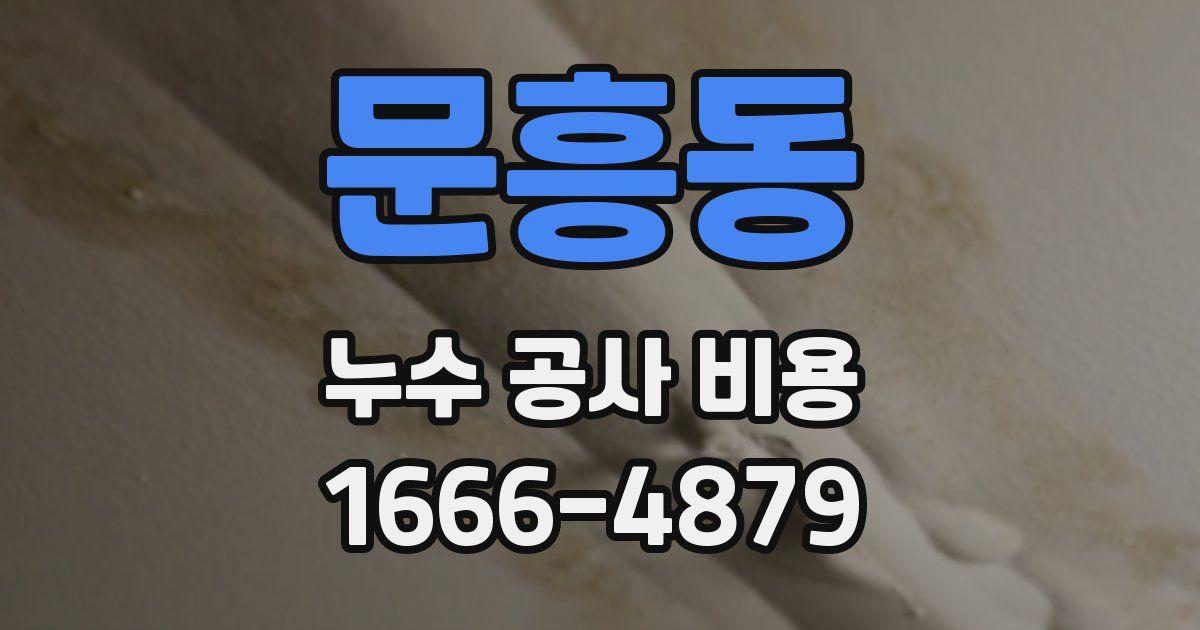 문흥동 누수 공사 비용