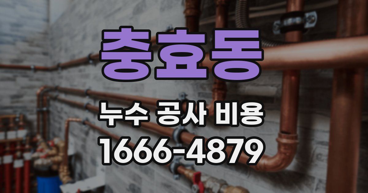 충효동 누수 공사 비용