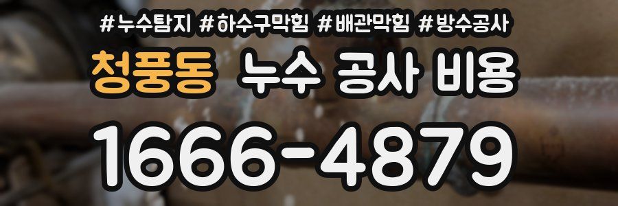 청풍동 누수 공사 비용