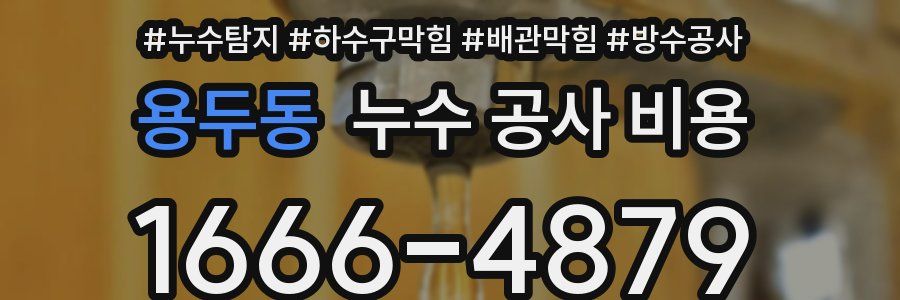 용두동 누수 공사 비용