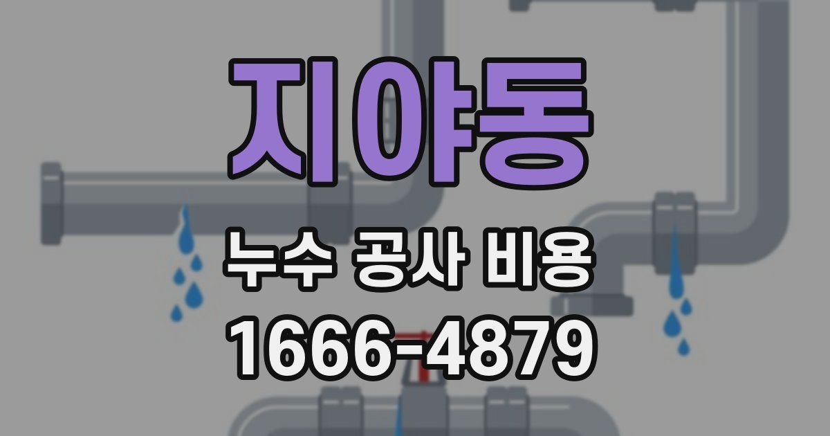 지야동 누수 공사 비용
