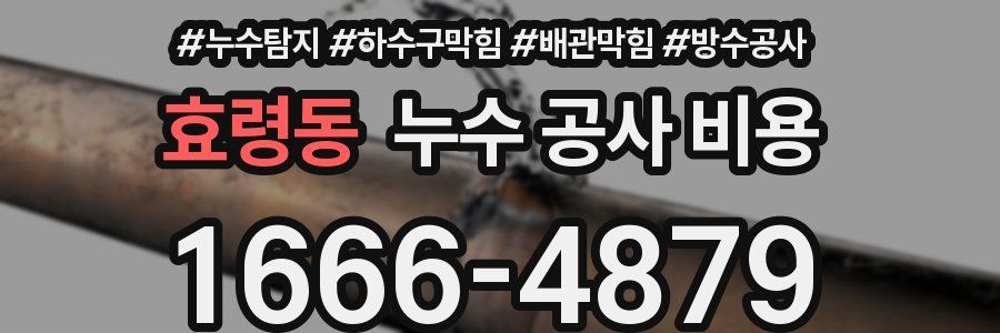 효령동 누수 공사 비용