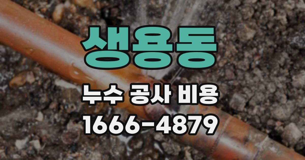 생용동 누수 공사 비용
