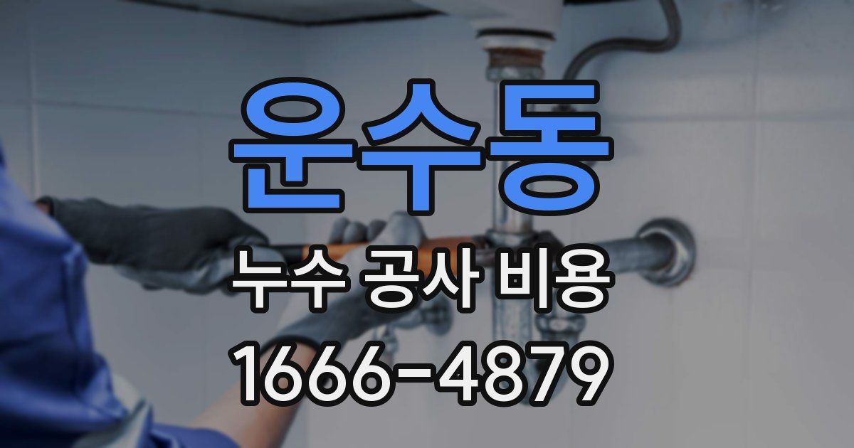 운수동 누수 공사 비용