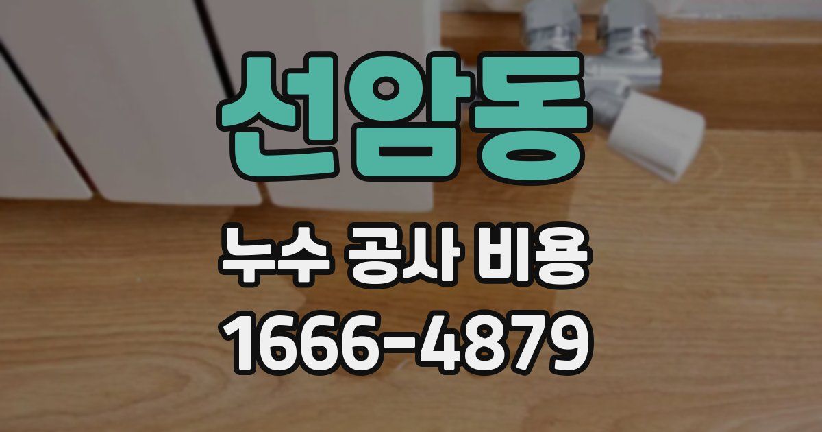 선암동 누수 공사 비용