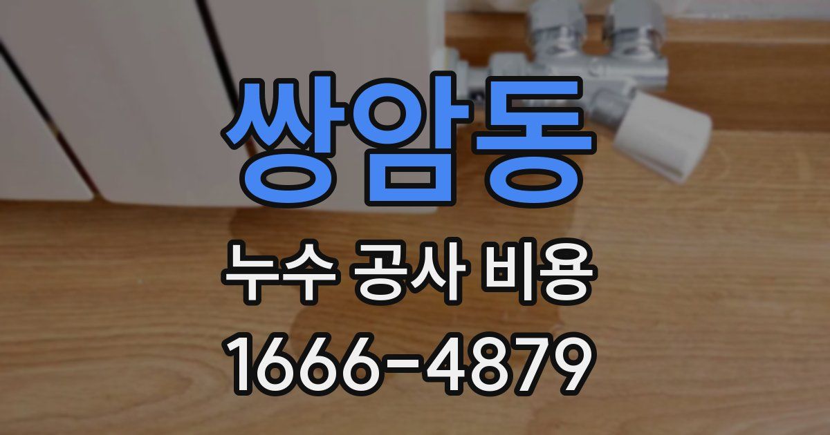 쌍암동 누수 공사 비용