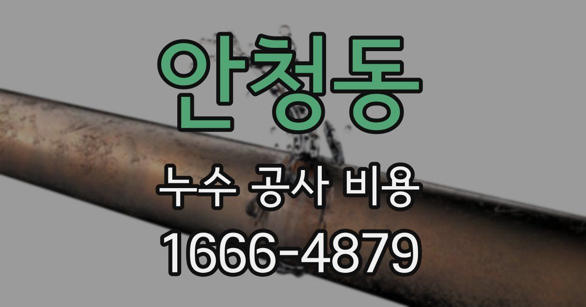 안청동 누수 공사 비용