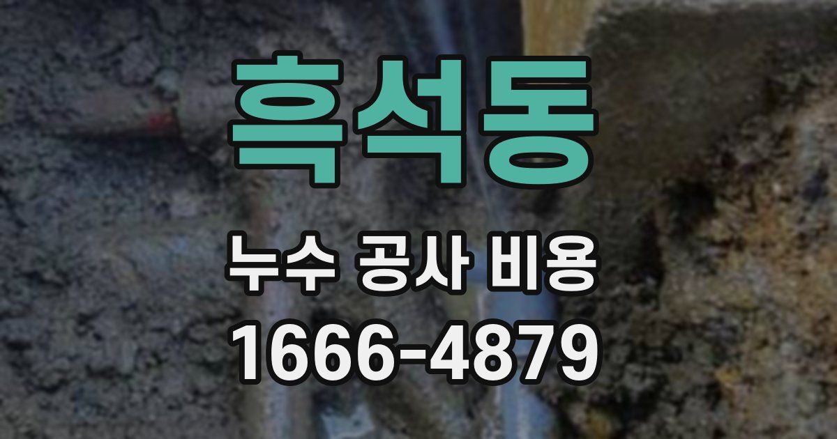 흑석동 누수 공사 비용