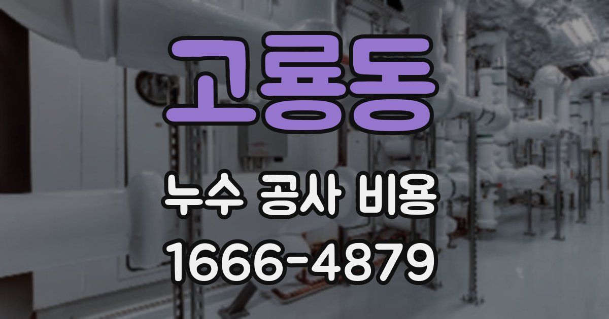 고룡동 누수 공사 비용