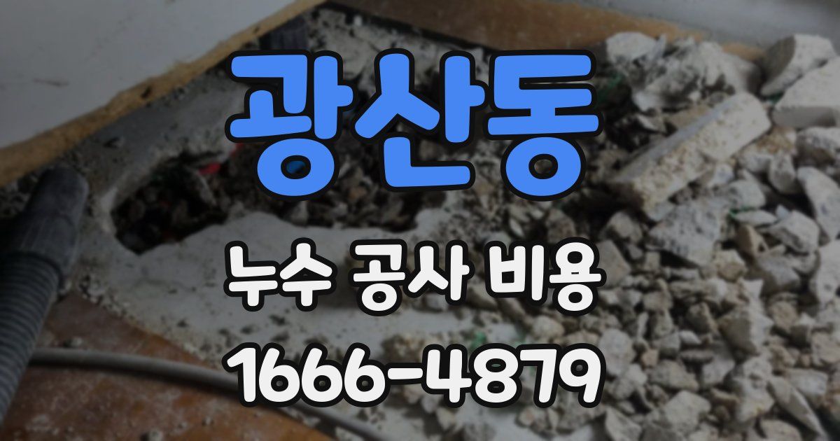 광산동 누수 공사 비용