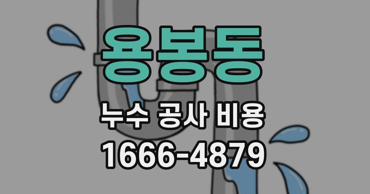 용봉동 누수 공사 비용