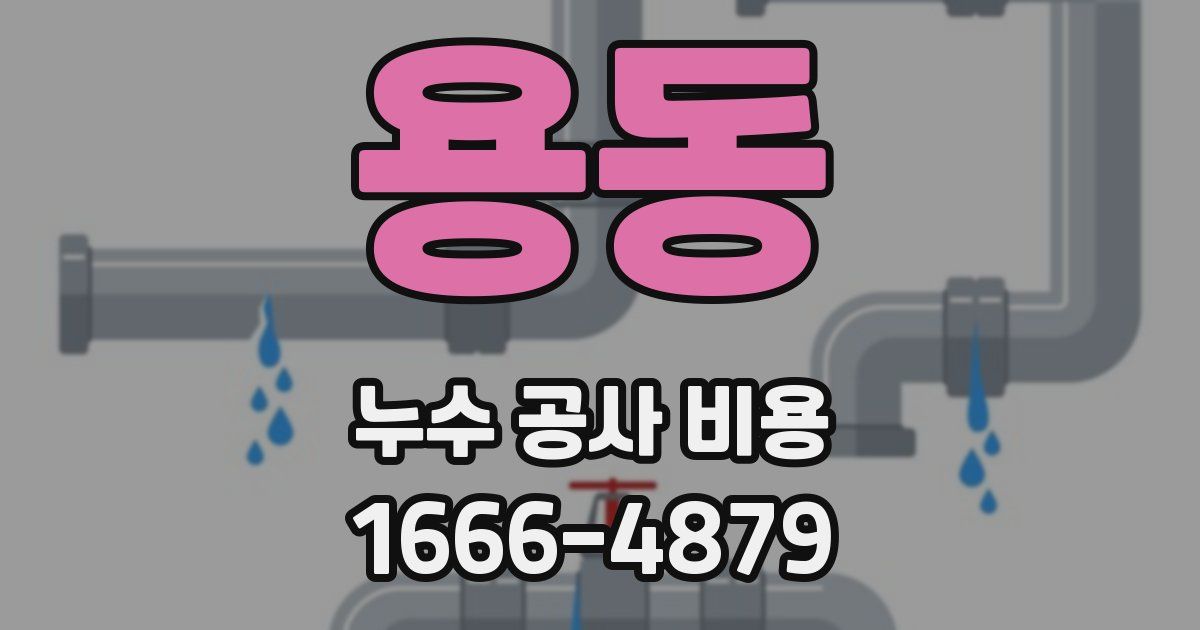 용동 누수 공사 비용