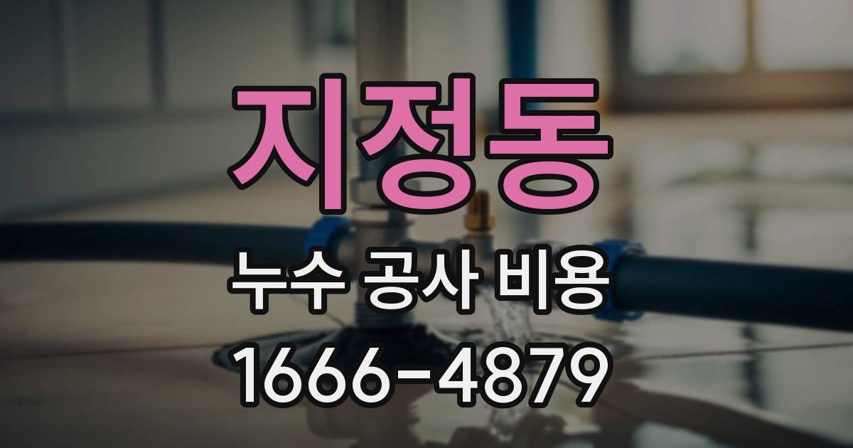 지정동 누수 공사 비용