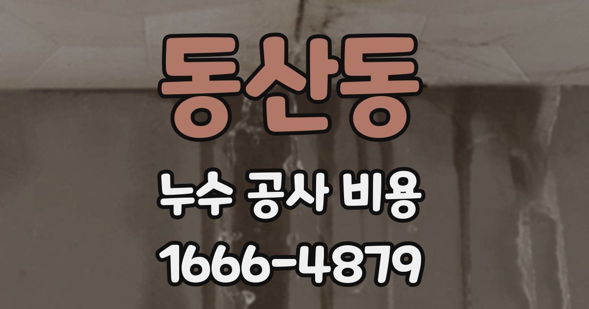 동산동 누수 공사 비용
