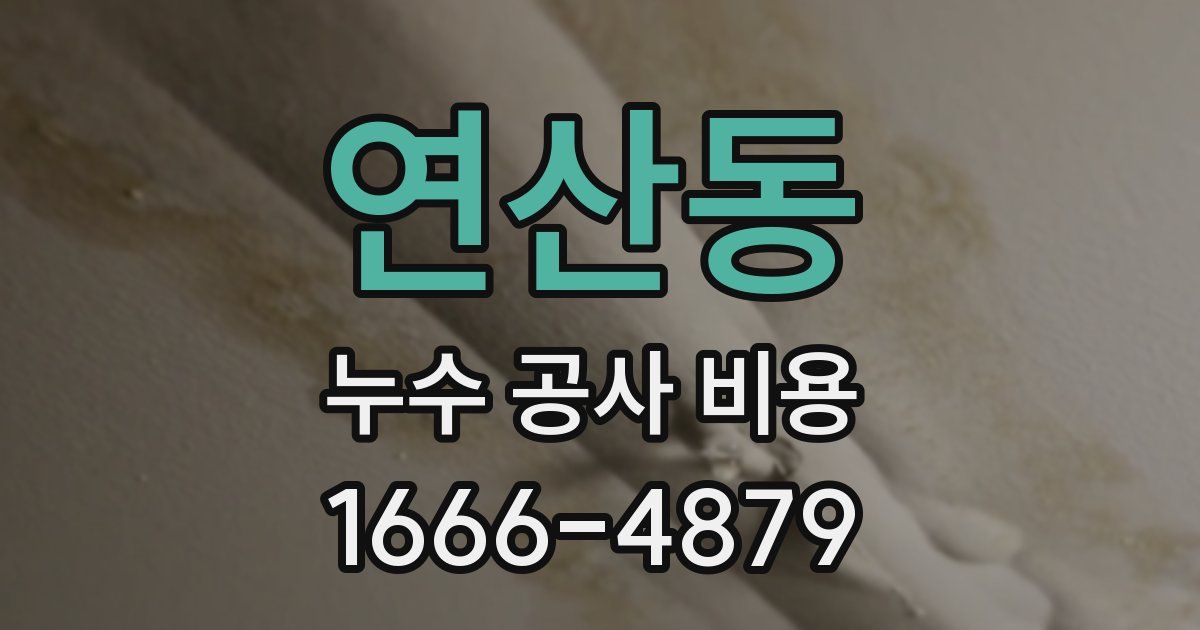 연산동 누수 공사 비용
